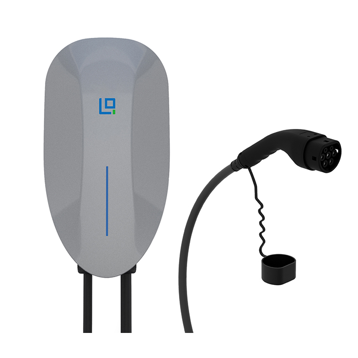 Quais são as características do EV Charger Tethered Wallbox em veículos elétricos?